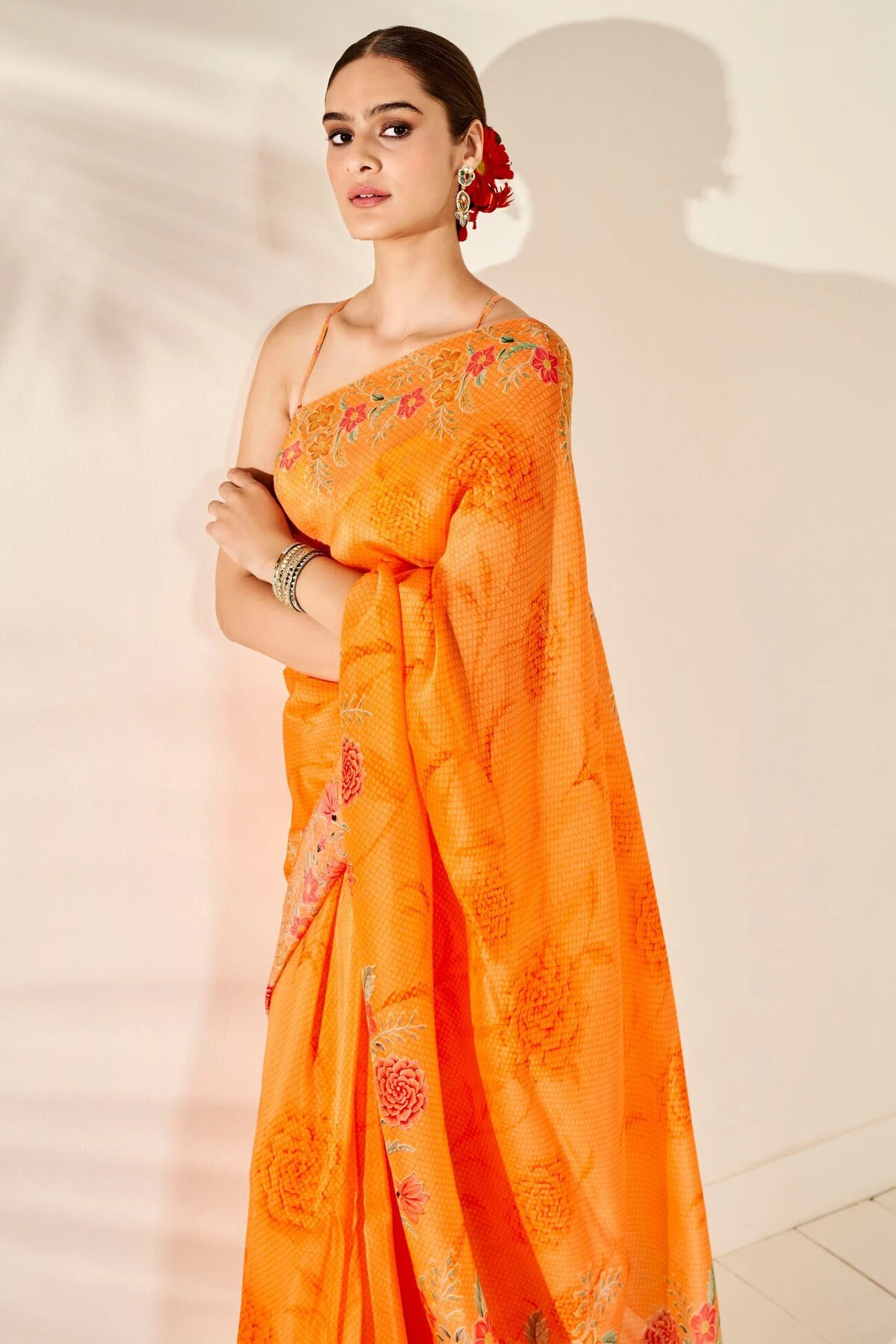 Anya Saree – Orange 6 Anya Saree – Orange - Image 6