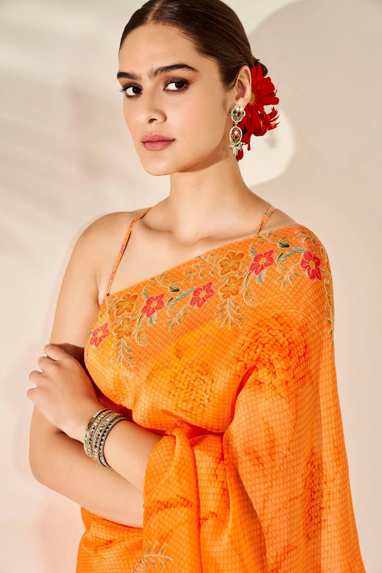 Anya Saree – Orange 7 Anya Saree – Orange - Image 7