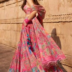 Swan Song Lehenga Set - Pink -Abhinaya shop ad s22rm111a pink 3