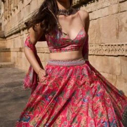 Swan Song Lehenga Set - Pink -Abhinaya shop ad s22rm111a pink 4