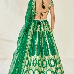 Alethi Lehenga Set- Emerald Green -Abhinaya shop ad ss20rr100 emerald green 3