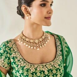 Alethi Lehenga Set- Emerald Green -Abhinaya shop ad ss20rr100 emerald green 5