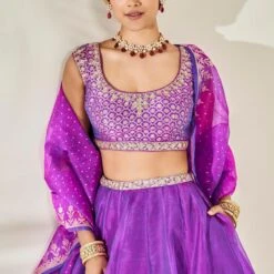 Amari Lehenga Set - Purple 8 Amari Lehenga Set - Purple -Abhinaya shop ad ss20rr101 purple 4