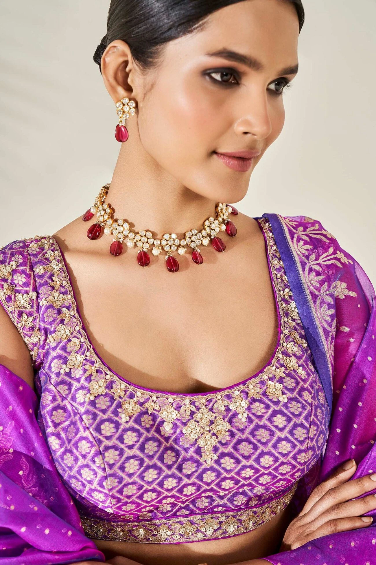 Amari Lehenga Set - Purple 5 Amari Lehenga Set - Purple - Image 5