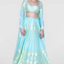 Alethi Lehenga-Powder Blue -Abhinaya shop ss20rr100 seafoam 2