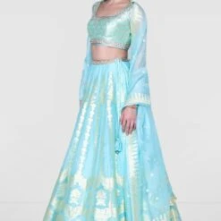 Alethi Lehenga-Powder Blue -Abhinaya shop ss20rr100 seafoam 3